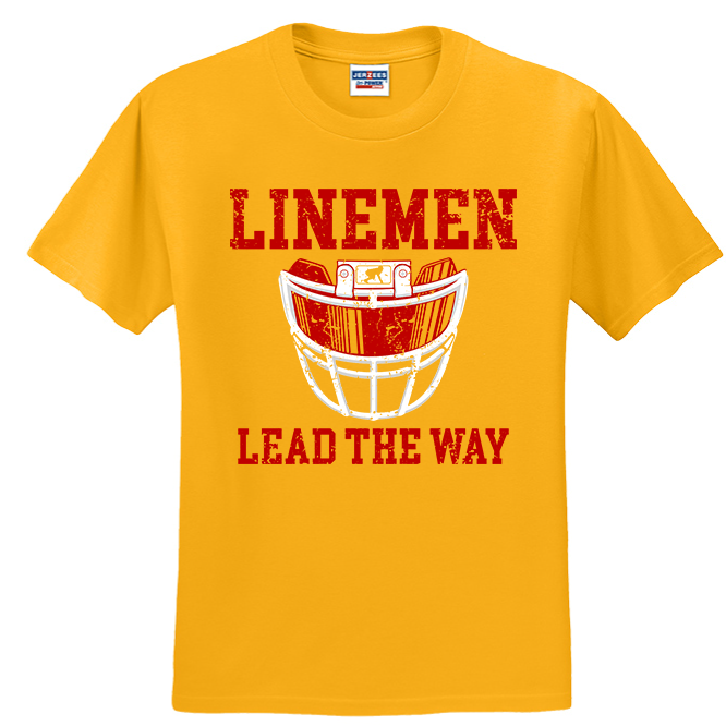 LINEMEN LEAD THE WAY (A) (Red) - T-Shirt