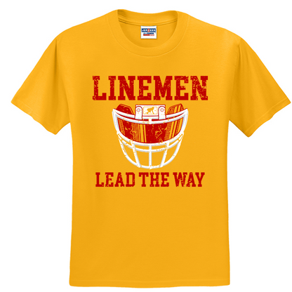 LINEMEN LEAD THE WAY (A) (Red) - T-Shirt