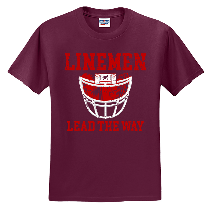 LINEMEN LEAD THE WAY (A) (Red) - T-Shirt