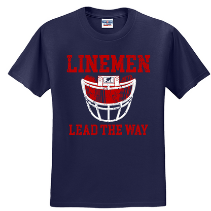 LINEMEN LEAD THE WAY (A) (Red) - T-Shirt