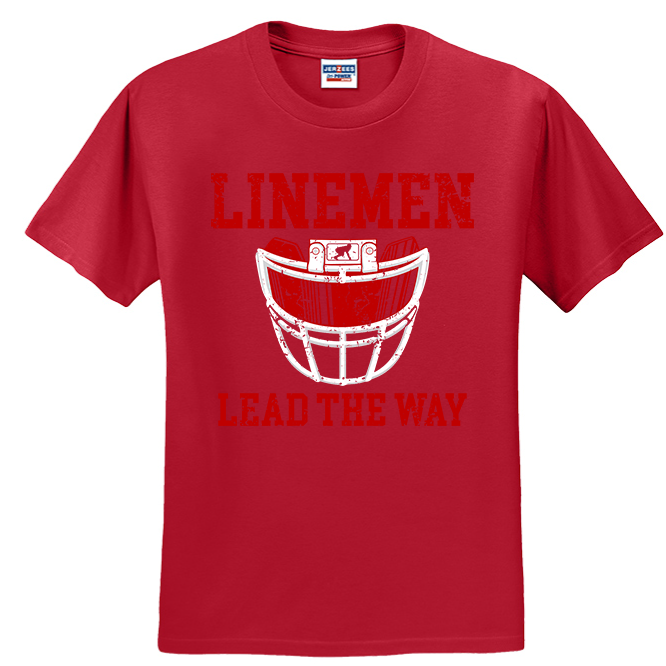 LINEMEN LEAD THE WAY (A) (Red) - T-Shirt