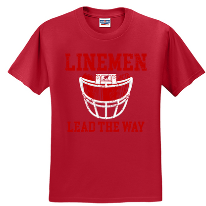 LINEMEN LEAD THE WAY (A) (Red) - T-Shirt