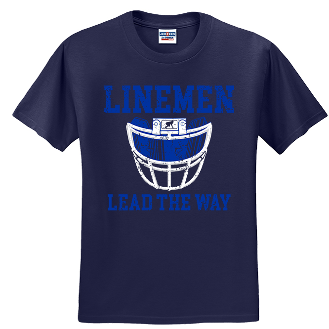 LINEMEN LEAD THE WAY (A) (Royal) - T-Shirt