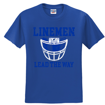 LINEMEN LEAD THE WAY (A) (Royal) - T-Shirt