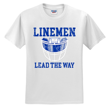 LINEMEN LEAD THE WAY (A) (Royal) - T-Shirt
