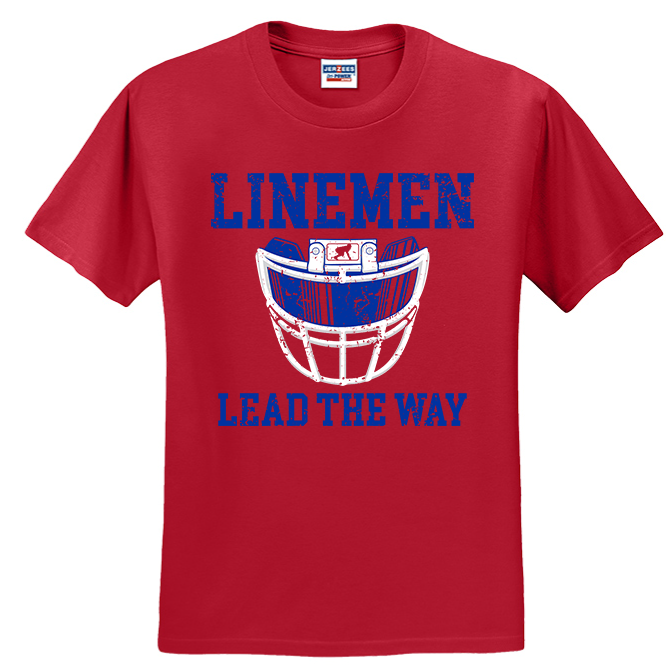 LINEMEN LEAD THE WAY (A) (Royal) - T-Shirt
