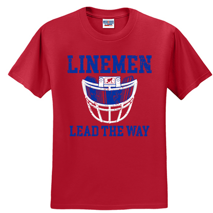LINEMEN LEAD THE WAY (A) (Royal) - T-Shirt