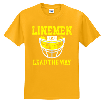 LINEMEN LEAD THE WAY (A) (Royal) - T-Shirt