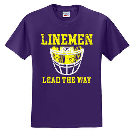 LINEMEN LEAD THE WAY (A) (Royal) - T-Shirt