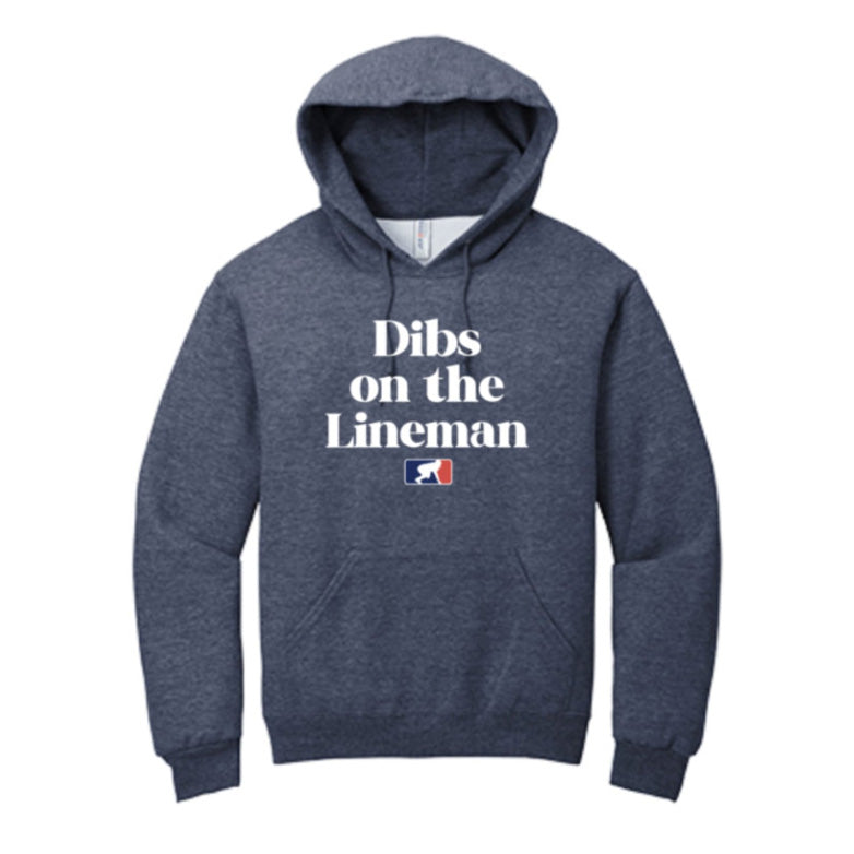 DIBS ON THE LINEMAN (White) - Heavyweight Hoodie