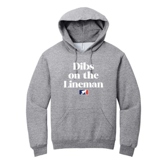 DIBS ON THE LINEMAN (White) - Youth Hoodie