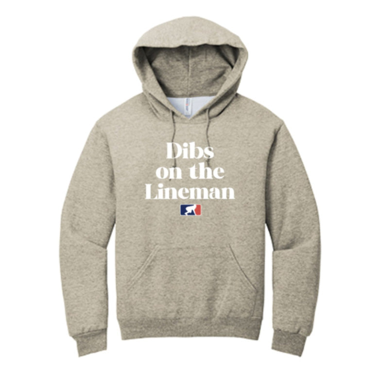 DIBS ON THE LINEMAN (White) - Youth Hoodie