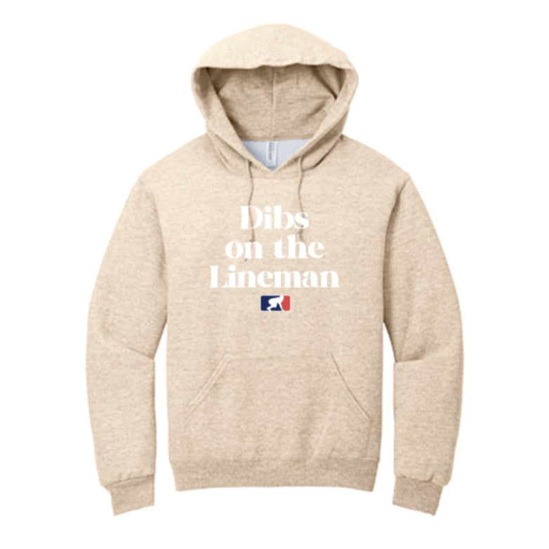 DIBS ON THE LINEMAN (White) - Youth Hoodie