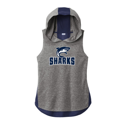 CLOVIS SHARKS - Womens TriBlend Draft Hoodie Tank