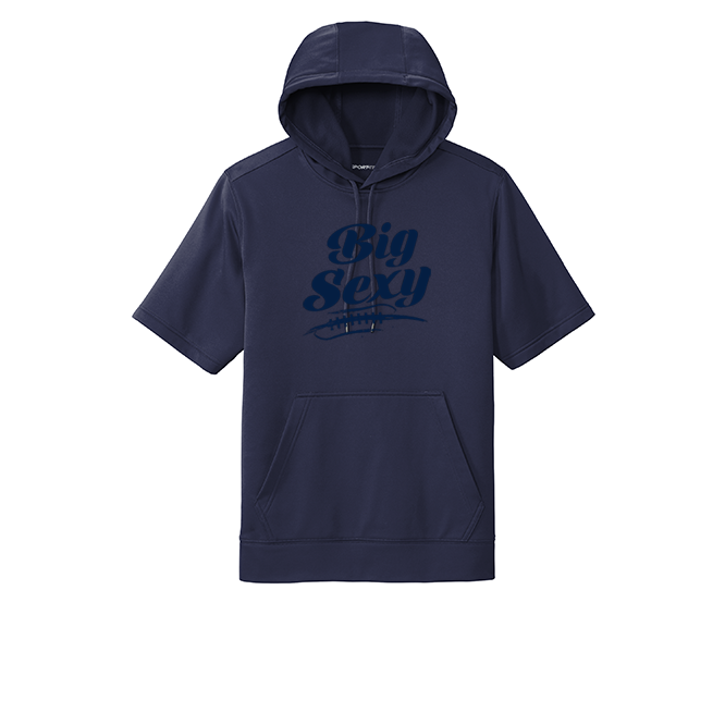BIG SEXY (A) (Navy) - Short Sleeve Hoodie