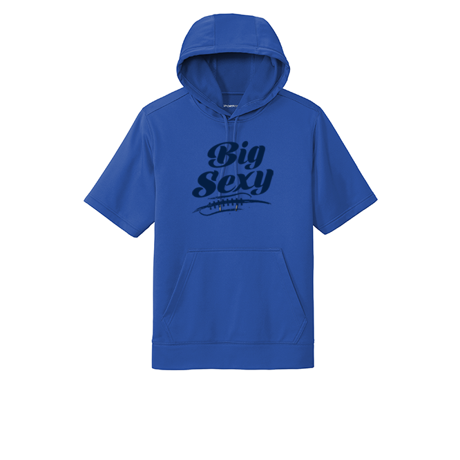 BIG SEXY (A) (Navy) - Short Sleeve Hoodie