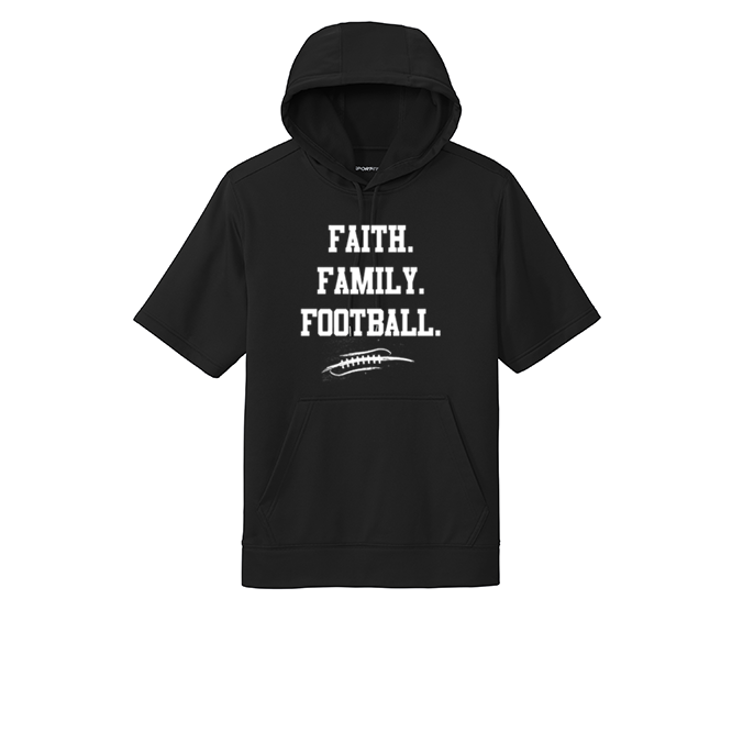 FAITH FAMILY FOOTBALL - Short Sleeve Hoodie