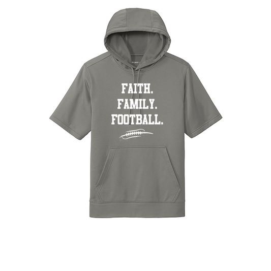 FAITH FAMILY FOOTBALL - Short Sleeve Hoodie