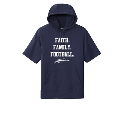 FAITH FAMILY FOOTBALL - Short Sleeve Hoodie