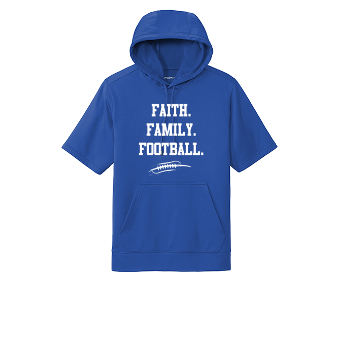 FAITH FAMILY FOOTBALL - Short Sleeve Hoodie