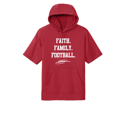 FAITH FAMILY FOOTBALL - Short Sleeve Hoodie