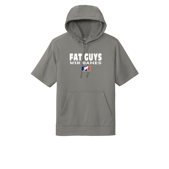 FAT GUYS WIN GAMES - Short Sleeve Hoodie