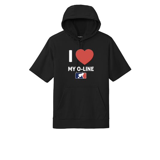 I <3 MY O-LINE - Short Sleeve Hoodie