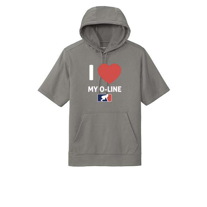 I <3 MY O-LINE - Short Sleeve Hoodie