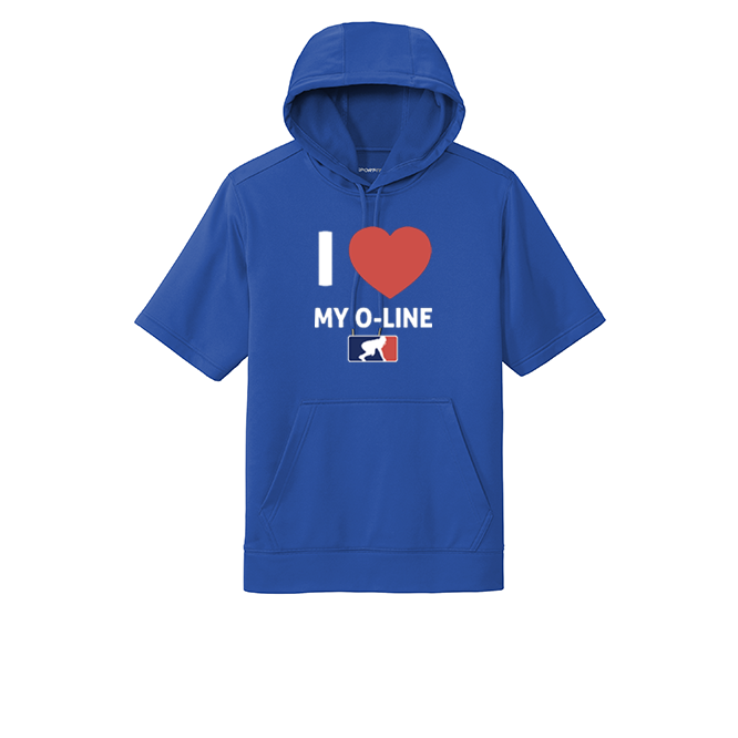 I <3 MY O-LINE - Short Sleeve Hoodie