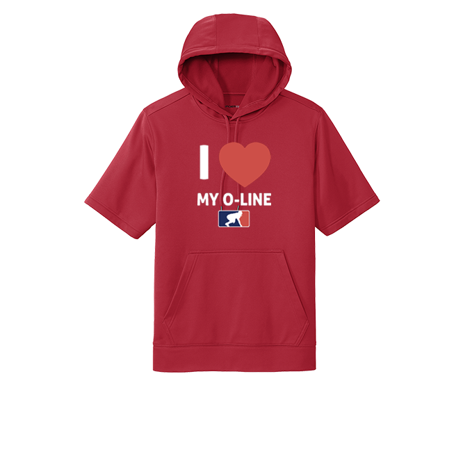 I <3 MY O-LINE - Short Sleeve Hoodie