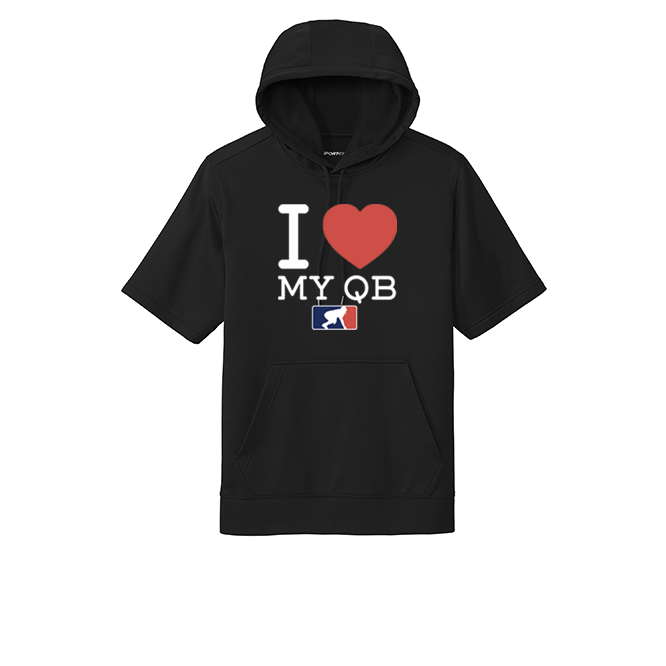 I <3 MY QB - Short Sleeve Hoodie