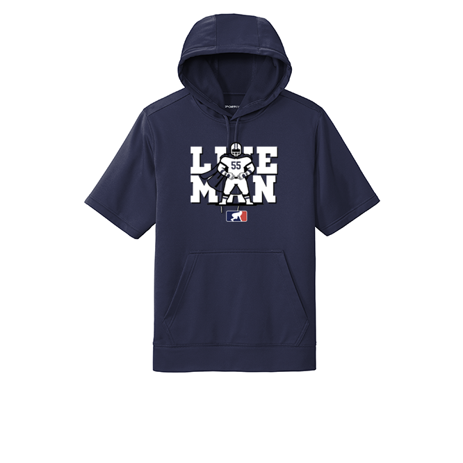 LINE MAN - Short Sleeve Hoodie