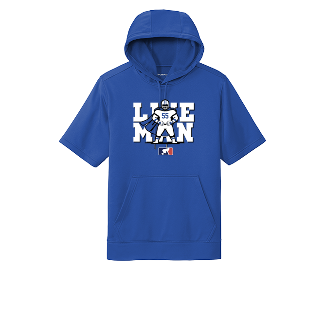 LINE MAN - Short Sleeve Hoodie