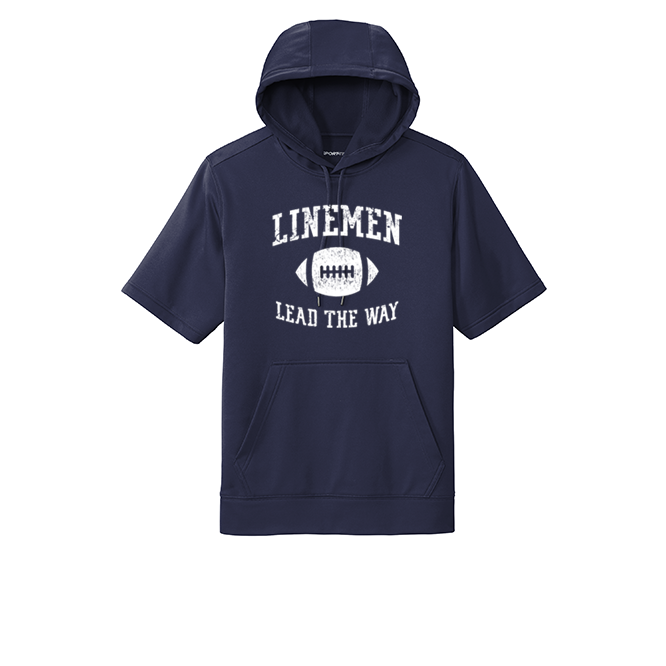 LINEMEN LEAD THE WAY - Short Sleeve Hoodie