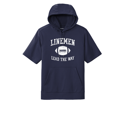 LINEMEN LEAD THE WAY - Short Sleeve Hoodie