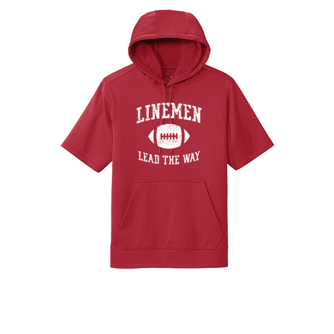 LINEMEN LEAD THE WAY - Short Sleeve Hoodie