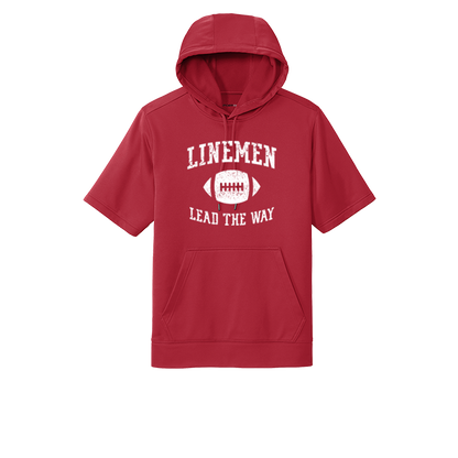 LINEMEN LEAD THE WAY - Short Sleeve Hoodie