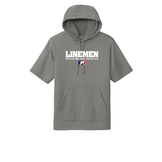 LINEMEN: A QBS HERO - Short Sleeve Hoodie