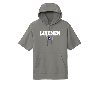 LINEMEN: A QBS HERO - Short Sleeve Hoodie