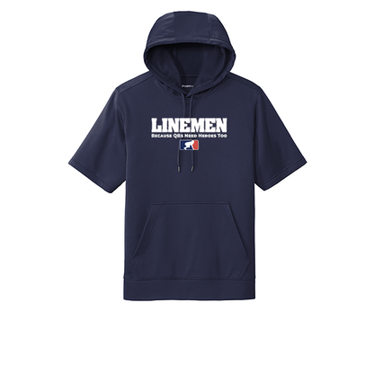 LINEMEN: A QBS HERO - Short Sleeve Hoodie