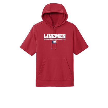 LINEMEN: A QBS HERO - Short Sleeve Hoodie