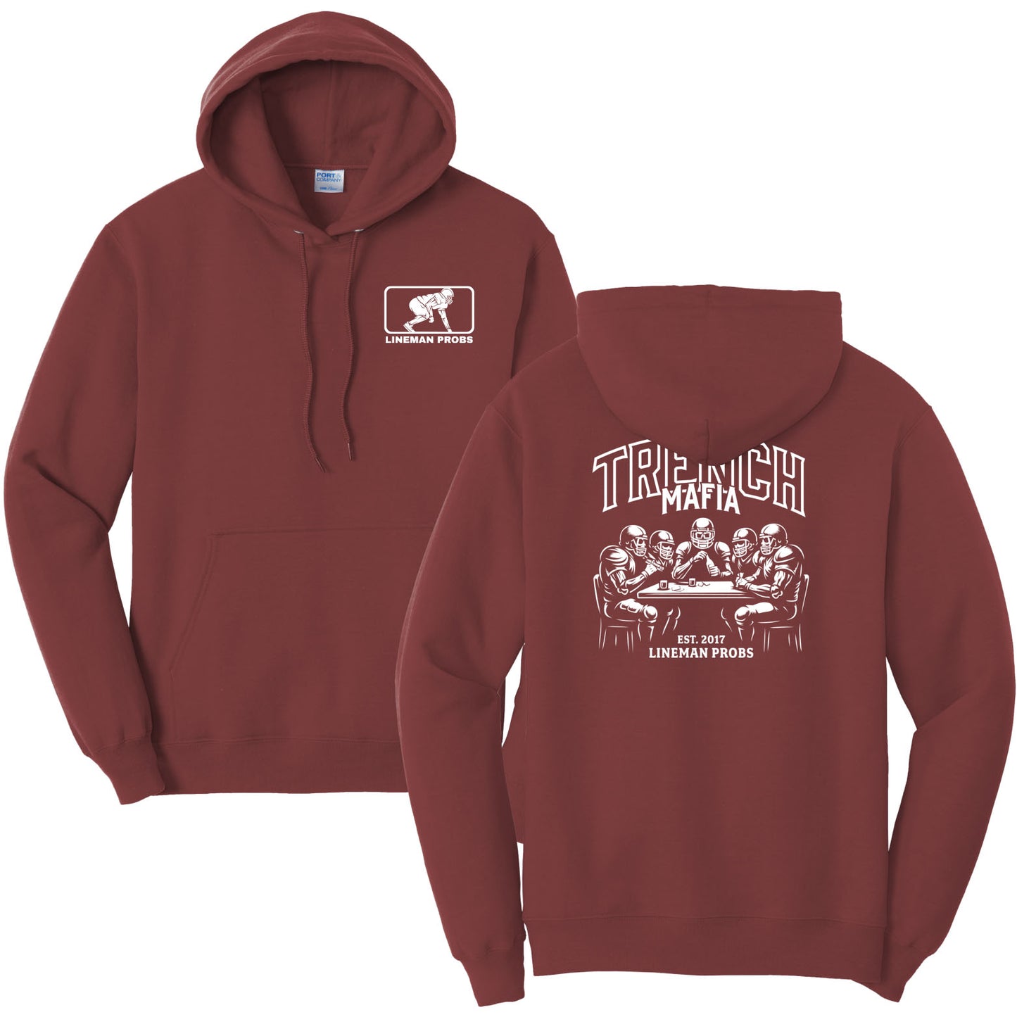 BIG BONED - TRENCH MAFIA (White) - Hoodie
