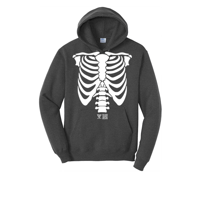 Rib Cage Graphic Hoodie (White)