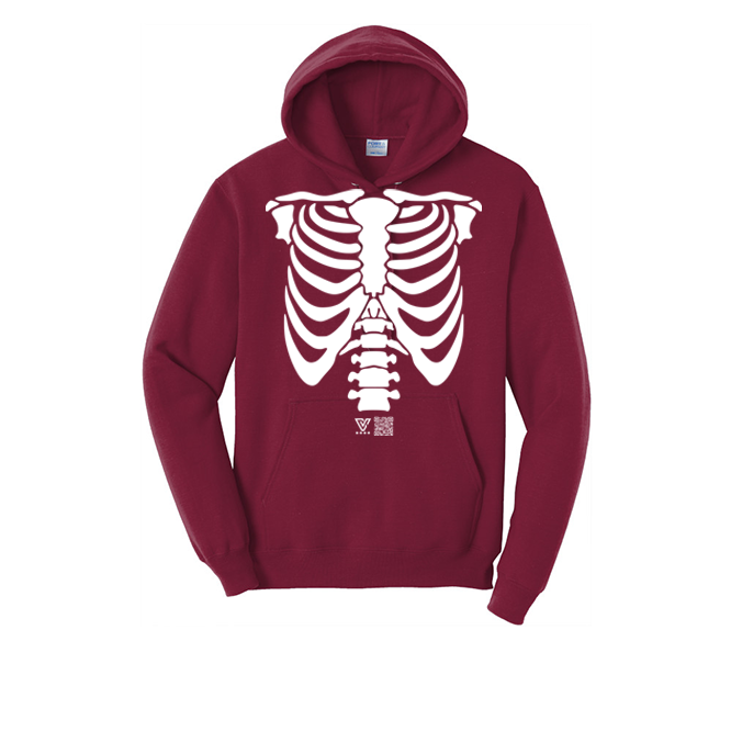 Rib Cage Graphic Hoodie (White)