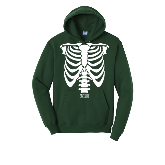 Rib Cage Graphic Hoodie (White)