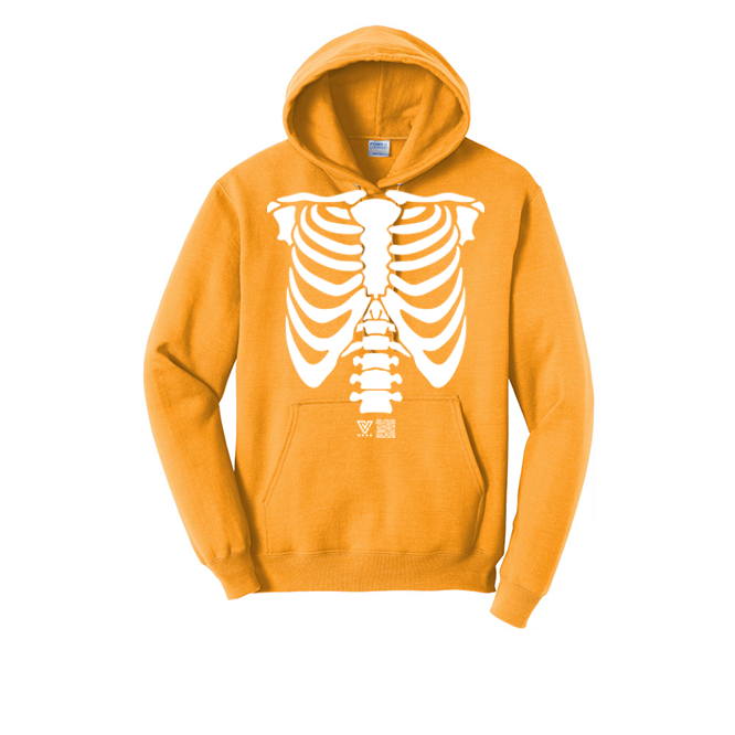 Rib Cage Graphic Hoodie (White)