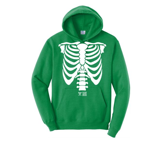 Rib Cage Graphic Hoodie (White)