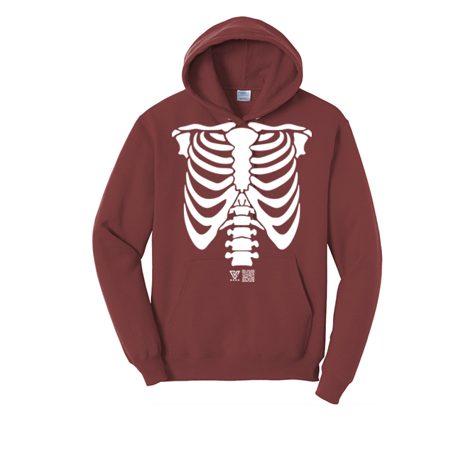 Rib Cage Graphic Hoodie (White)