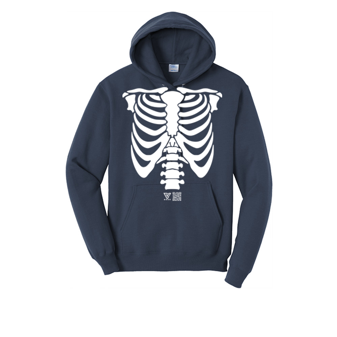 Rib Cage Graphic Hoodie (White)