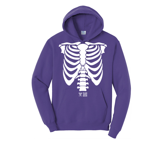 Rib Cage Graphic Hoodie (White)